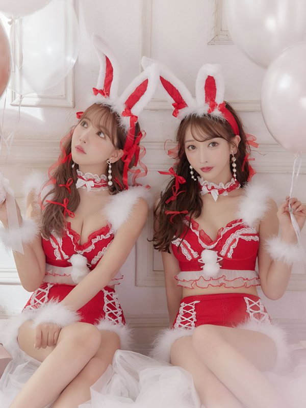 画像12: 【ノベルティ対象】即日発送!セットアップバニーサンタ【sugar nine サンタコス 8点セット】【S-Lサイズ/2カラー】[YMT] (12)