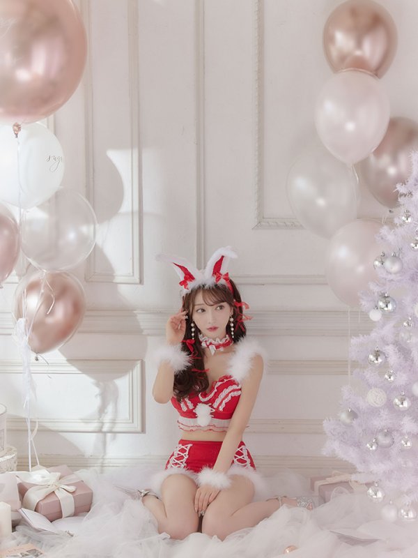 画像7: 【ノベルティ対象】即日発送!セットアップバニーサンタ【sugar nine サンタコス 8点セット】【S-Lサイズ/2カラー】[OF04] (7)