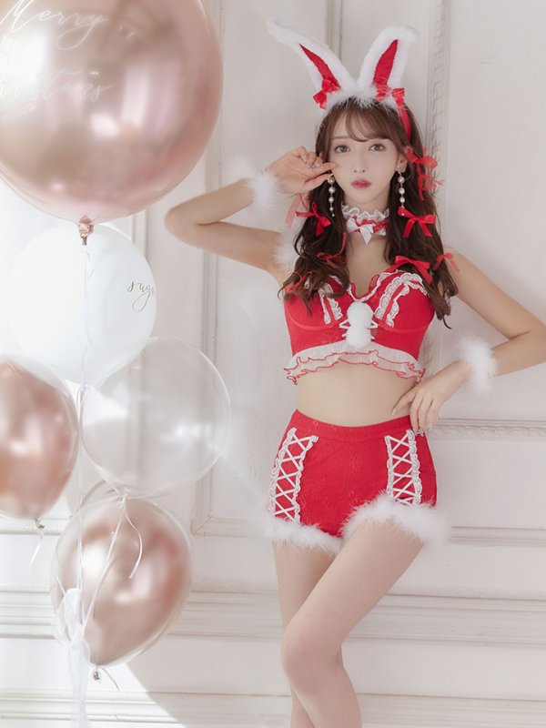 画像8: 【ノベルティ対象】即日発送!セットアップバニーサンタ【sugar nine サンタコス 8点セット】【S-Lサイズ/2カラー】[OF04] (8)