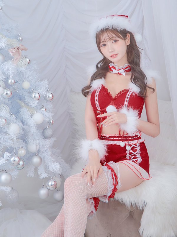画像8: 【サンタセール！】【sugar nine×マリームーンコラボ】【S-Mサイズ/3カラー】セットアップレースサンタコスプレ[YMT] (8)