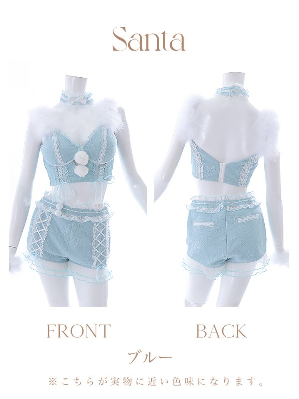 画像39: 【サンタセール！】【sugar nine×マリームーンコラボ】【S-Mサイズ/3カラー】セットアップレースサンタコスプレ[YMT] (39)