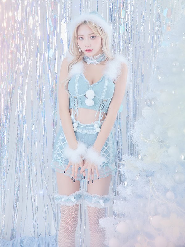 画像30: 【サンタセール！】【sugar nine×マリームーンコラボ】【S-Mサイズ/3カラー】セットアップレースサンタコスプレ[YMT] (30)