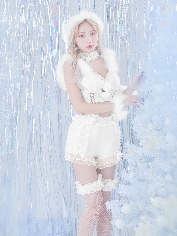 画像14: 【サンタセール！】【sugar nine×マリームーンコラボ】【S-Mサイズ/3カラー】セットアップレースサンタコスプレ[YMT] (14)