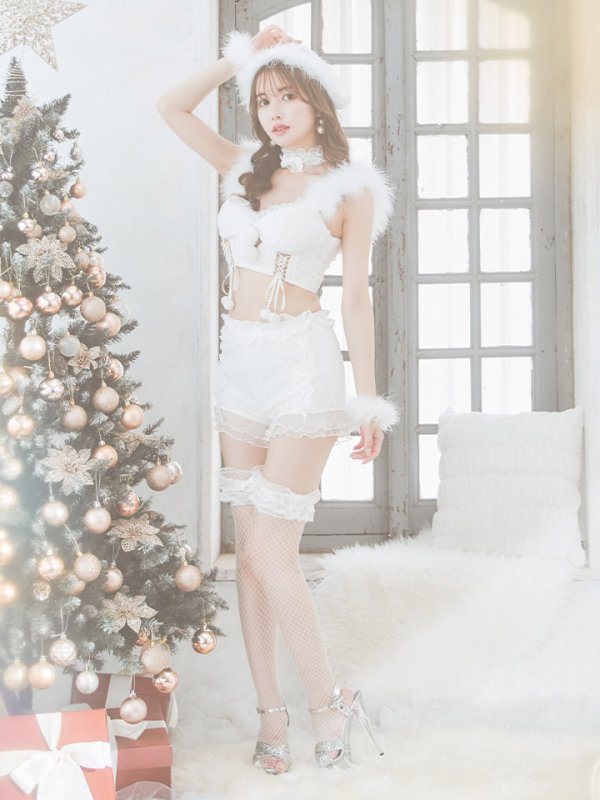 画像5: 【サンタセール！】【sugar nine×マリームーンコラボ】【S-Mサイズ/3カラー】セットアップレースサンタコスプレ[YMT] (5)