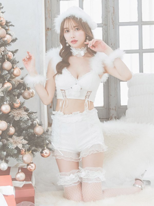 画像7: 【サンタセール！】【sugar nine×マリームーンコラボ】【S-Mサイズ/3カラー】セットアップレースサンタコスプレ[YMT] (7)