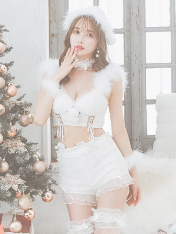 画像12: 【サンタセール！】【sugar nine×マリームーンコラボ】【S-Mサイズ/3カラー】セットアップレースサンタコスプレ[YMT] (12)