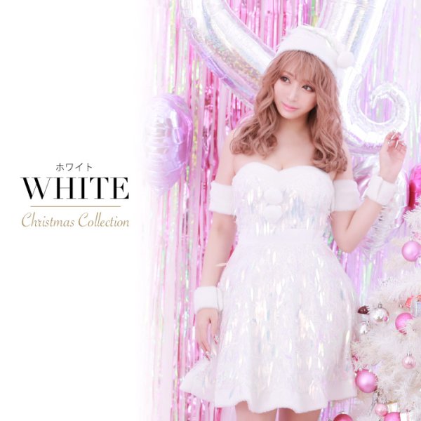 画像2: 【サンタSALE!!】姉ageha掲載☆【X'mas5点セット】オーロラスパンコールベアトップフレアサンタコスプレ[OF04] (2)