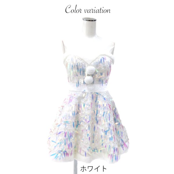 画像6: 【サンタSALE!!】姉ageha掲載☆【X'mas5点セット】オーロラスパンコールベアトップフレアサンタコスプレ[OF04] (6)