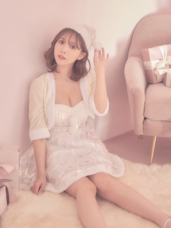 画像9: 【サンタセール！】【sugar nine サンタコス 5点セット】【XS〜Lサイズ/1カラー】オーロラスパンコールベアトップフレアサンタコスプレ(5578SB)[YMT] (9)