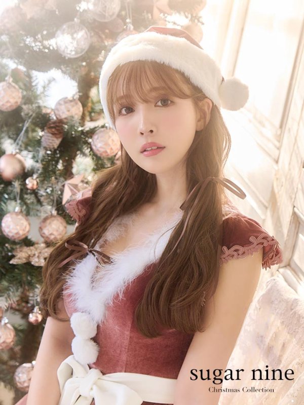 画像7: 【sugar nine サンタコス 5点セット】【S-XLサイズ/2カラー】フレアスリーブ刺繍レースフレアサンタ[OF04] (7)