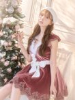 画像16: 【sugar nine サンタコス 5点セット】【S-XLサイズ/2カラー】フレアスリーブ刺繍レースフレアサンタ[YMT] (16)