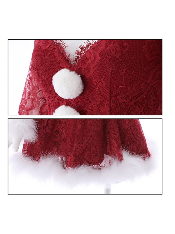 画像11: 【sugar nine サンタコス 6点セット】【S-XLサイズ/1カラー】総レースフレアサンタ[YMT] (11)