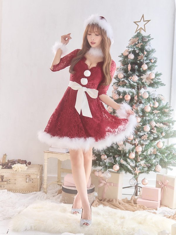 画像5: 【sugar nine サンタコス 6点セット】【S-XLサイズ/1カラー】総レースフレアサンタ[YMT] (5)