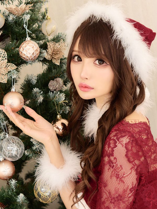 画像9: 即日発送!【sugar nine サンタコス 6点セット】【S-XLサイズ/1カラー】総レースフレアサンタ[YMT] (9)