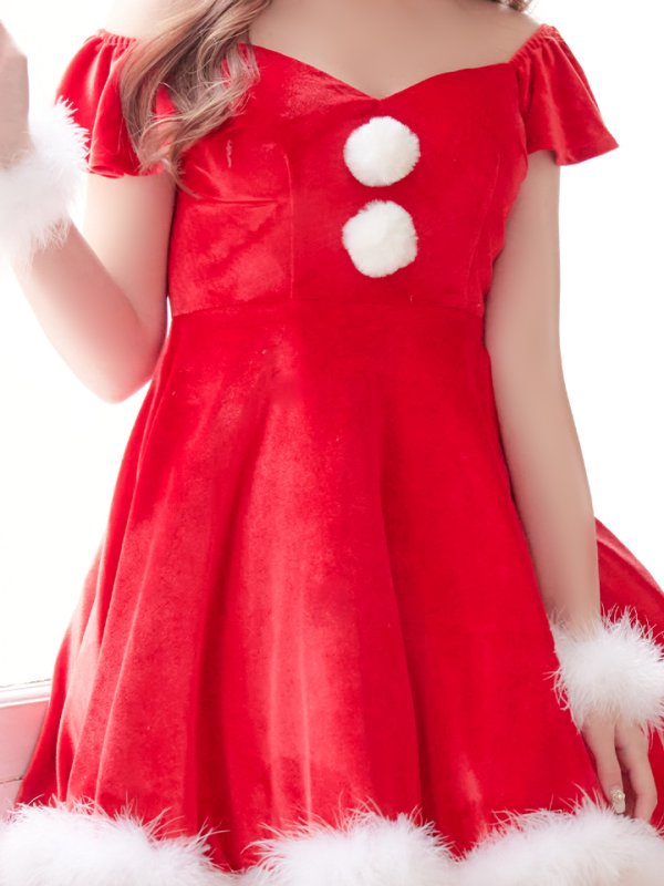 画像15: 【ノベルティ対象】【即日発送】【sugar nine サンタコス 5点セット】【S-XLサイズ/3カラー】ポンチョ付きフレアサンタコスプレ[YMT] (15)