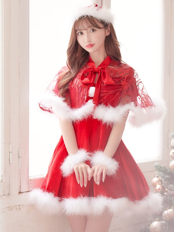 画像18: 【ノベルティ対象】【即日発送】【sugar nine サンタコス 5点セット】【S-XLサイズ/3カラー】ポンチョ付きフレアサンタコスプレ[YMT] (18)