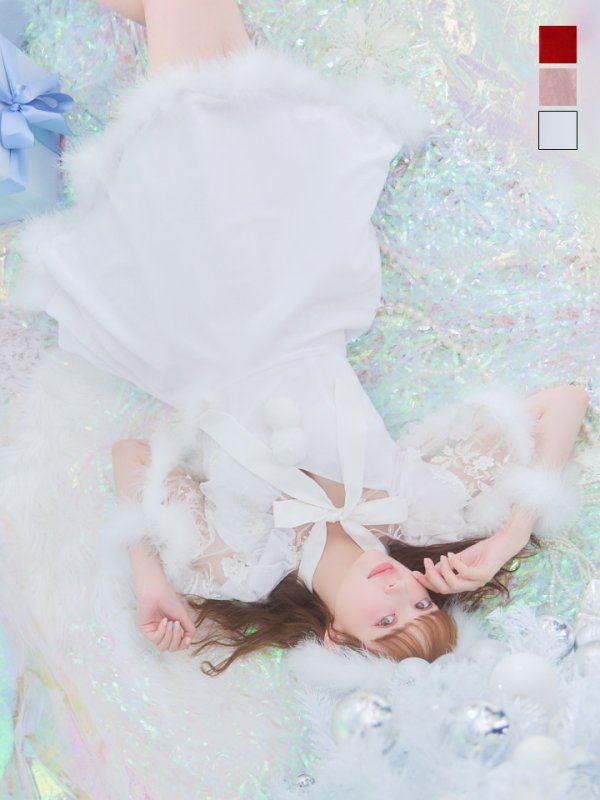 画像22: 【即日発送】【sugar nine サンタコス 5点セット】【S-XLサイズ/3カラー】ポンチョ付きフレアサンタコスプレ[YMT] (22)