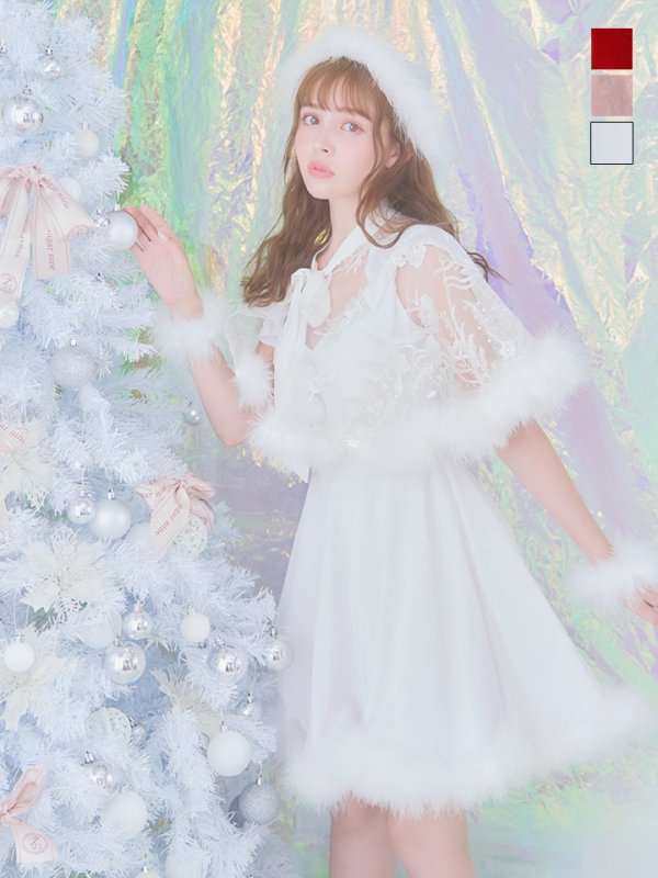 画像23: 【即日発送】【sugar nine サンタコス 5点セット】【S-XLサイズ/3カラー】ポンチョ付きフレアサンタコスプレ[YMT] (23)