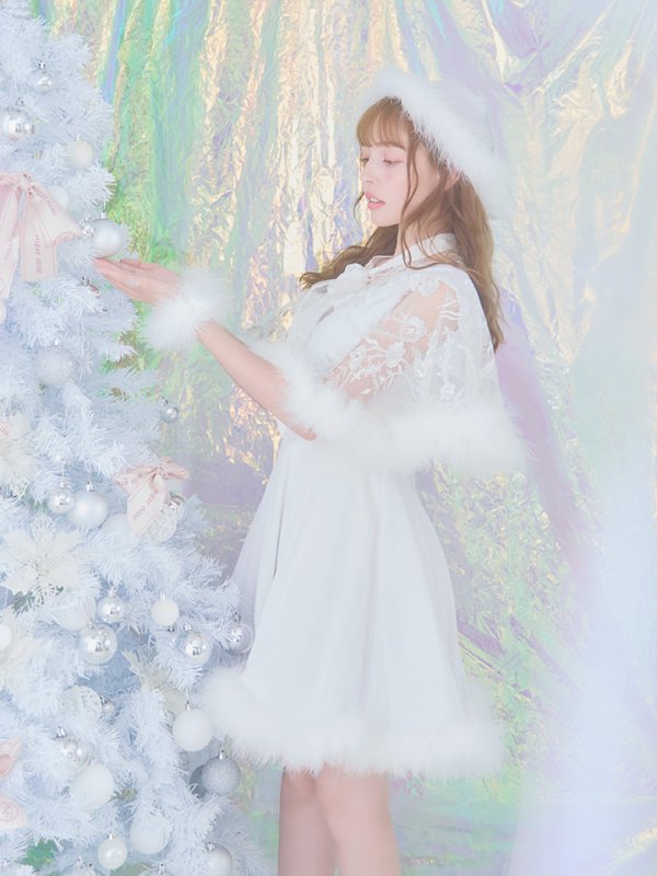 画像11: 【即日発送】　【サンタコス 5点セット】【S-XLサイズ/3カラー】ポンチョ付きフレアサンタコスプレ[OF04] (11)