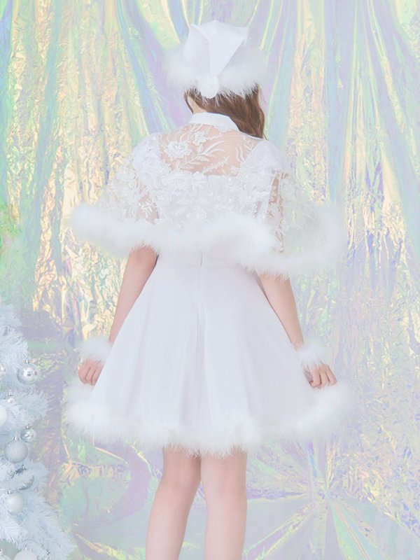 画像17: 【即日発送】　【サンタコス 5点セット】【S-XLサイズ/3カラー】ポンチョ付きフレアサンタコスプレ[OF04] (17)