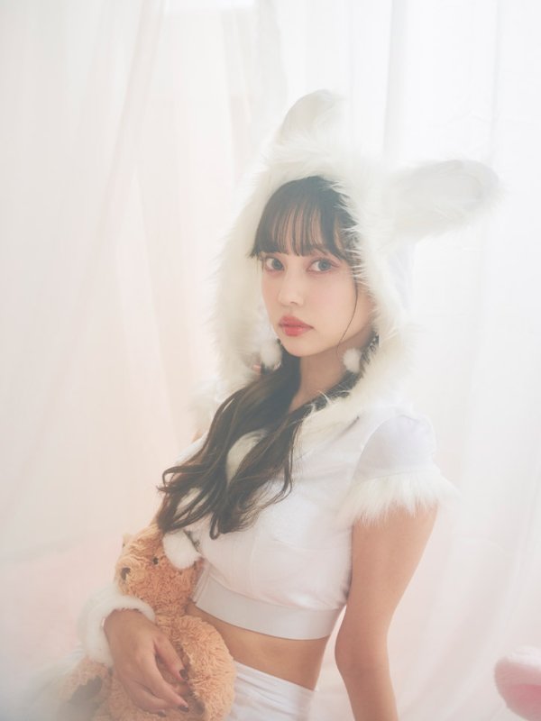 画像4: 【即日発送！】【XS-XLサイズ/3カラー】ベロアフードバニーセットアップサンタコスプレ[YMT] (4)