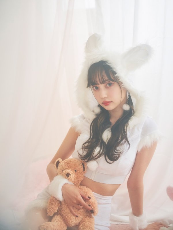 画像6: 【即日発送！】【XS-XLサイズ/3カラー】ベロアフードバニーセットアップサンタコスプレ[YMT] (6)