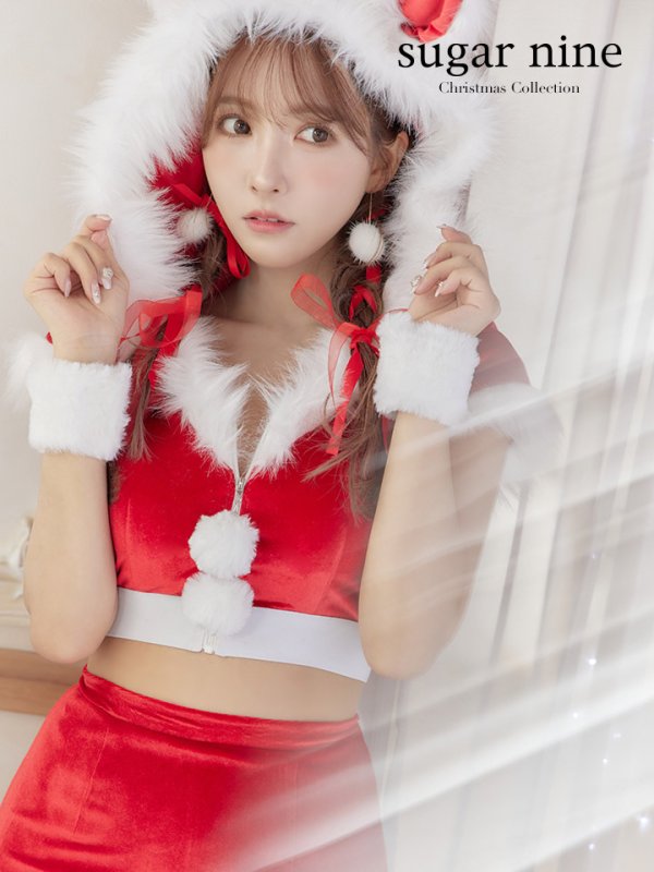 画像22: 【即日発送！】【XS-XLサイズ/3カラー】ベロアフードバニーセットアップサンタコスプレ[YMT] (22)