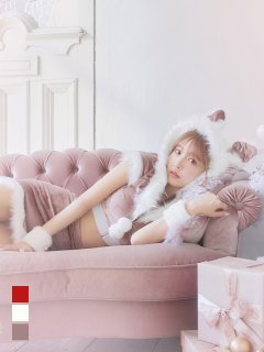 ベロアフードバニーセットアップサンタコスプレ