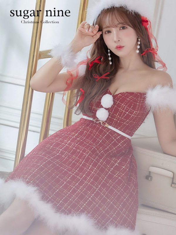 画像7: 即日発送!ファーショルダー/ マーメイド/ ツイードチェックサンタ【S-XLサイズ】[YMT] (7)