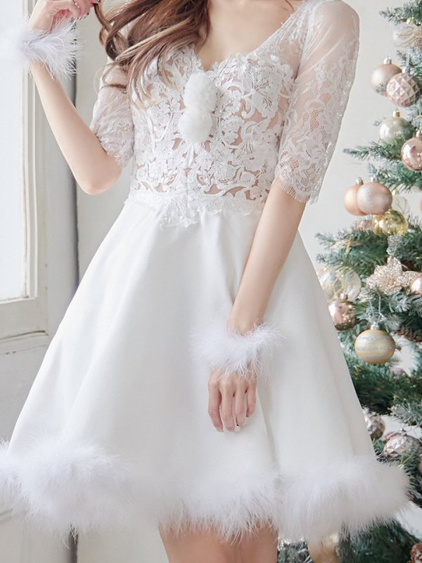 画像4: 【サンタセール！】刺繍レースフレアサンタ【sugar nine サンタコス 4点セット】【S-Lサイズ/2カラー】[OF04] (4)