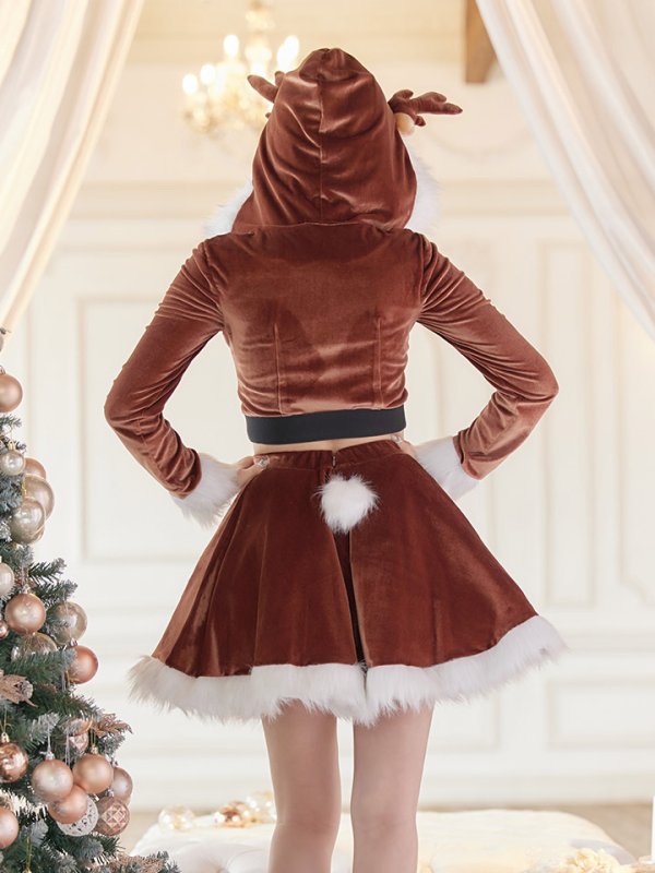 画像6: 【即日発送】フード/ トナカイ/ セットアップ/ フレアサンタ【sugar nine サンタコス 4点セット】【S-Lサイズ/1カラー】[YMT] (6)