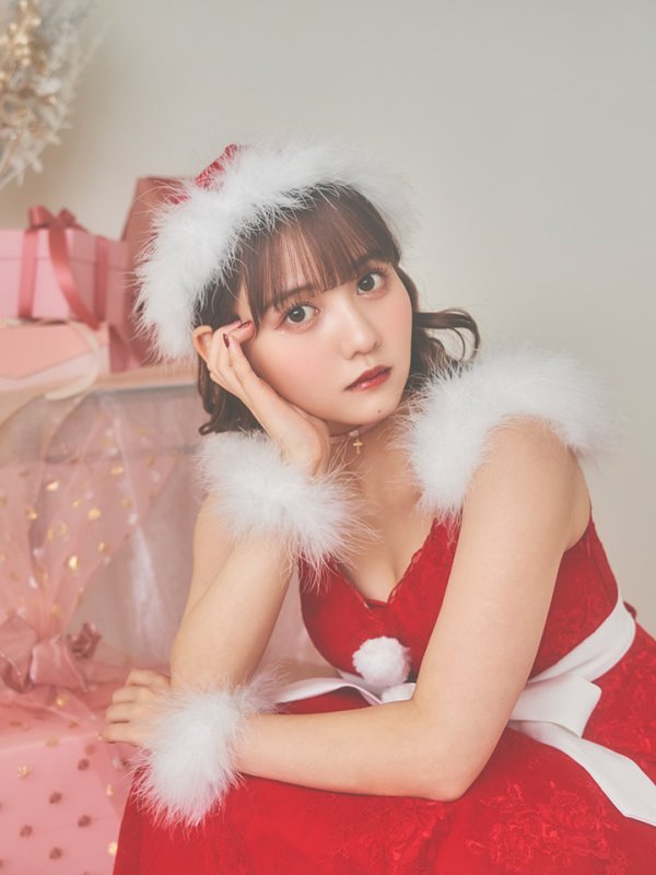 画像2: 【ノベルティ対象】即日発送!総レース/ ファーショルダー/ ショートインロングフレアサンタ【sugar nine サンタコス 5点セット】【S-Lサイズ/2カラー】[YMT] (2)