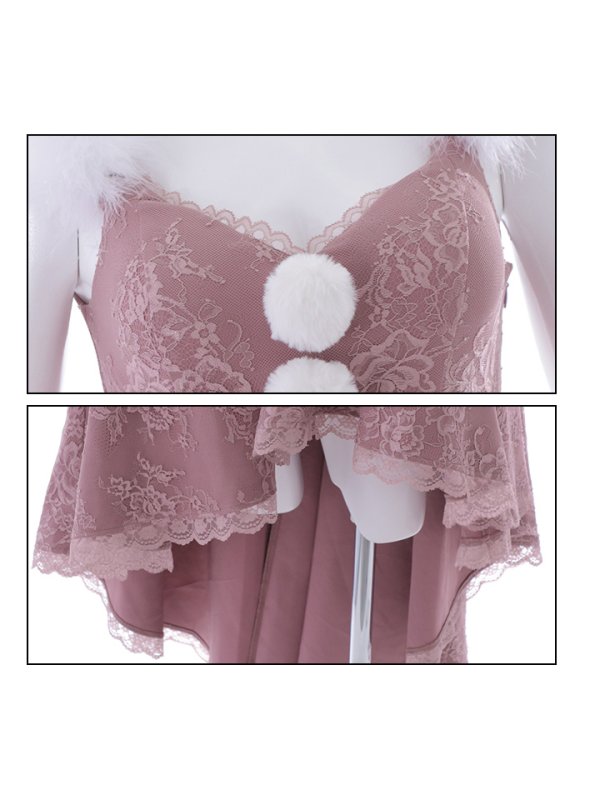 画像12: 【ノベルティ対象】即日発送!総レース/ ファーショルダー/ ショートインロングフレアサンタ【sugar nine サンタコス 5点セット】【S-Lサイズ/2カラー】[YMT] (12)