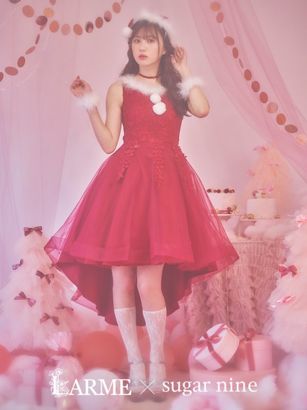 画像14: 【サンタセール！】ケミカルレースチュールドレスワンピースフレアサンタ【sugar nine サンタコス 4点セット】【S-Lサイズ/1カラー】[YMT] (14)