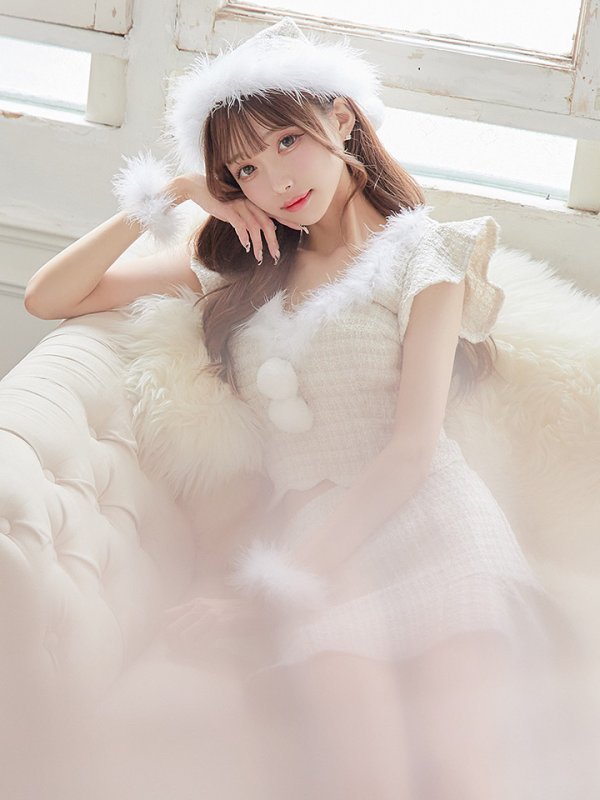 画像13: 【即日発送】ツイード/ セットアップ/ マーメイドミニドレスサンタ【sugar nine サンタコス】[YMT] (13)