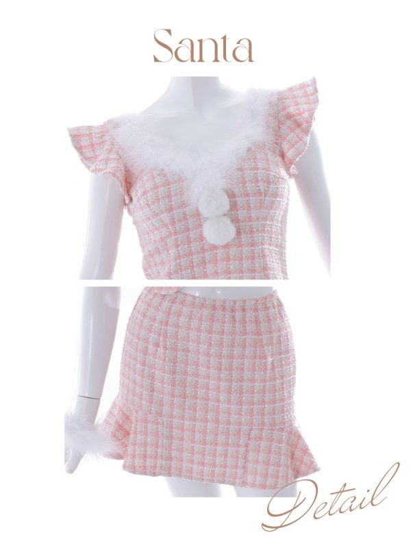 画像34: 【ノベルティ対象】【即日発送】ツイード/ セットアップ/ マーメイドフレアミニドレスサンタ【sugar nine サンタコス 5点セット】【XS-Mサイズ/4カラー】[YMT] (34)