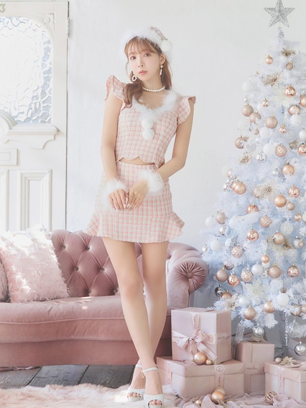 画像14: 【ノベルティ対象】【即日発送】ツイード/ セットアップ/ マーメイドフレアミニドレスサンタ【sugar nine サンタコス 5点セット】【XS-Mサイズ/4カラー】[YMT] (14)