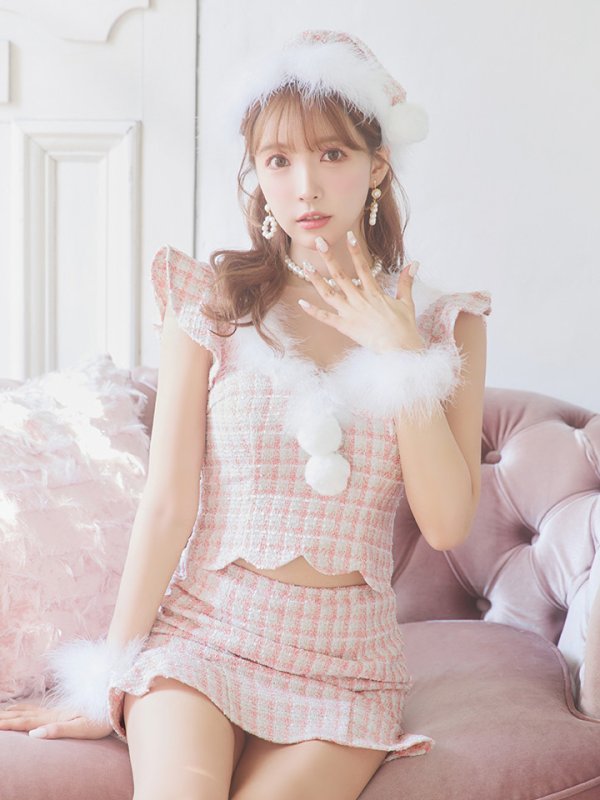 画像11: 【ノベルティ対象】【即日発送】ツイード/ セットアップ/ マーメイドフレアミニドレスサンタ【sugar nine サンタコス 5点セット】【XS-Mサイズ/4カラー】[YMT] (11)