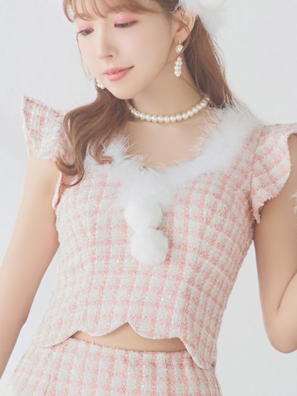 画像16: 【ノベルティ対象】【即日発送】ツイード/ セットアップ/ マーメイドフレアミニドレスサンタ【sugar nine サンタコス 5点セット】【XS-Mサイズ/4カラー】[YMT] (16)