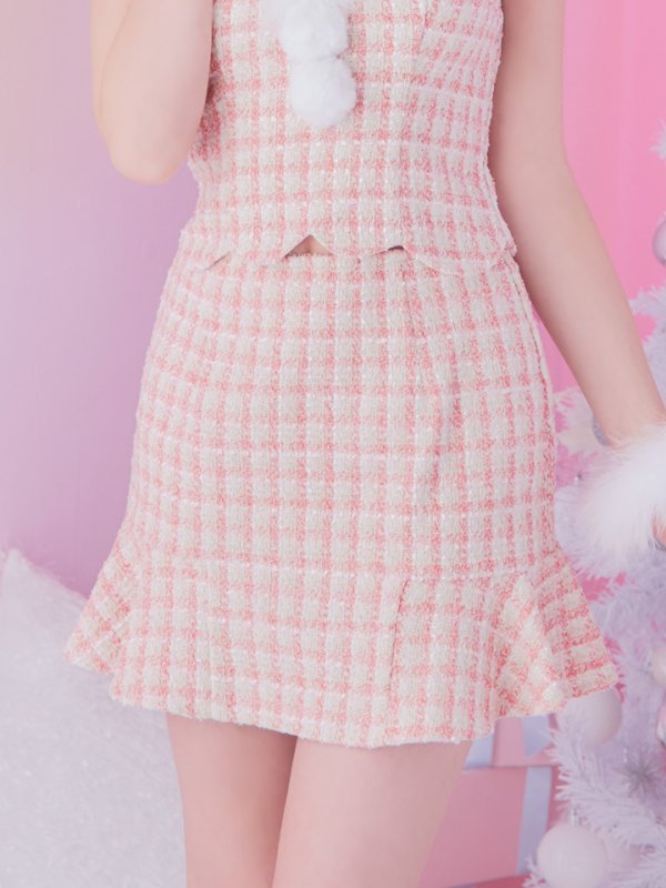 画像8: 【ノベルティ対象】【即日発送】ツイード/ セットアップ/ マーメイドフレアミニドレスサンタ【sugar nine サンタコス 5点セット】【XS-Mサイズ/4カラー】[YMT] (8)