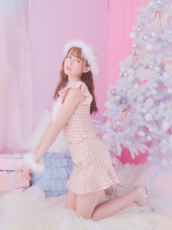 画像11: 【ノベルティ対象】【即日発送】ツイード/ セットアップ/ マーメイドフレアミニドレスサンタ【sugar nine サンタコス 5点セット】【XS-Mサイズ/4カラー】[YMT] (11)