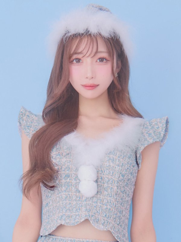 画像16: 【ノベルティ対象】【即日発送】ツイード/ セットアップ/ マーメイドフレアミニドレスサンタ【サンタコス 5点セット】【XS-Mサイズ/4カラー】[YMT] (16)