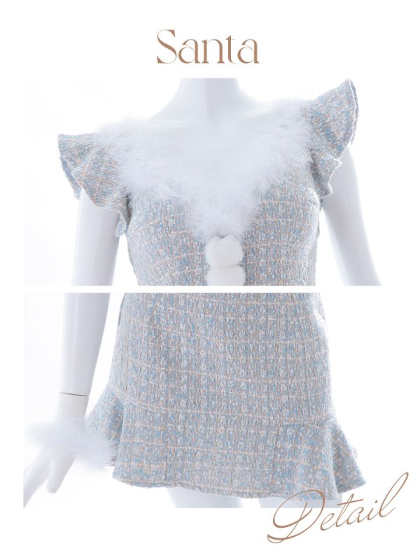 画像38: 【ノベルティ対象】【即日発送】ツイード/ セットアップ/ マーメイドフレアミニドレスサンタ【sugar nine サンタコス 5点セット】【XS-Mサイズ/4カラー】[YMT] (38)