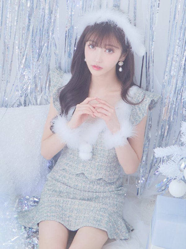 画像18: 【ノベルティ対象】【即日発送】ツイード/ セットアップ/ マーメイドフレアミニドレスサンタ【sugar nine サンタコス 5点セット】【XS-Mサイズ/4カラー】[YMT] (18)