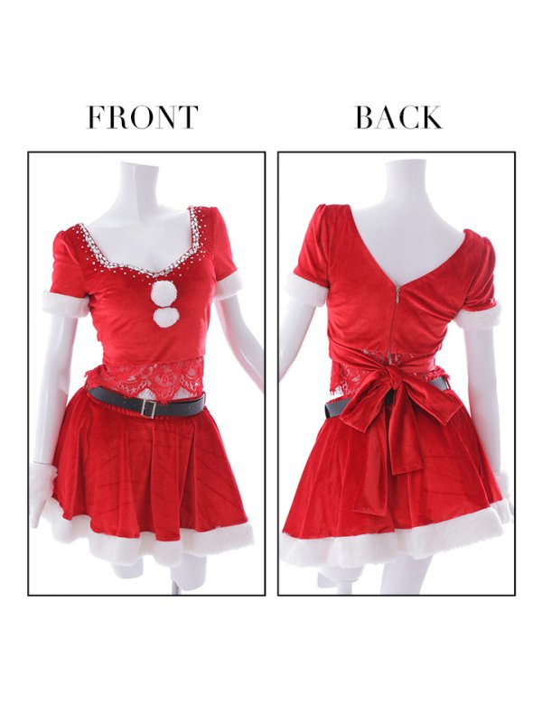 画像26: 【サンタセール！】バックリボンセットアップミニ丈フレアサンタ【sugar nine サンタコス 6点セット】【XS-Mサイズ/1カラー】[YMT] (26)