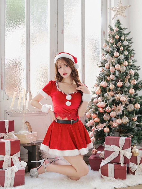 画像24: 【サンタセール！】バックリボンセットアップミニ丈フレアサンタ【sugar nine サンタコス 6点セット】【XS-Mサイズ/1カラー】[YMT] (24)