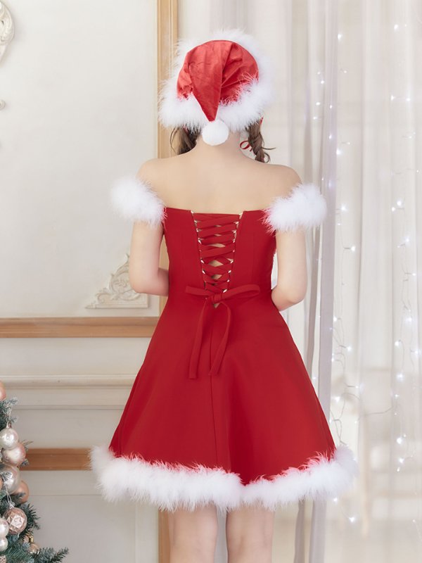 画像6: 【サンタセール！】高級ライン☆ゴージャスビジュー刺繍フレアサンタ【sugar nine サンタコス 4点セット】【S-Mサイズ/1カラー】[YMT] (6)