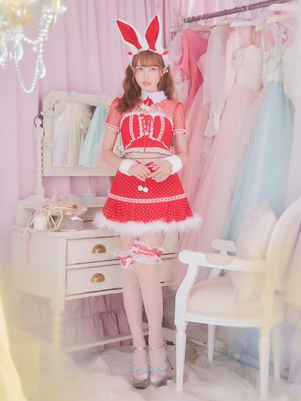 画像5: 【サンタセール！】ドットチュール/ バニー/ セットアップサンタ（SS088YN-Socks）【sugar nine サンタコス 5点セット】【XS-Lサイズ/1カラー】[OF04] (5)