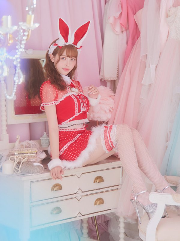 画像11: 【サンタセール！】ドットチュール/ バニー/ セットアップサンタ（SS088YN-Socks）【sugar nine サンタコス 5点セット】【XS-Lサイズ/1カラー】[OF04] (11)