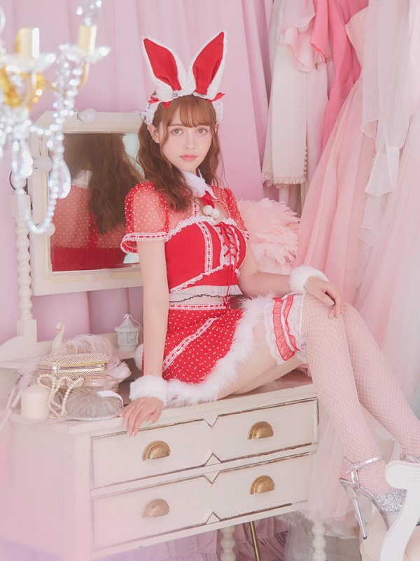 画像12: 【サンタセール！】ドットチュール/ バニー/ セットアップサンタ（SS088YN-Socks）【sugar nine サンタコス 5点セット】【XS-Lサイズ/1カラー】[OF04] (12)